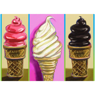 Ice Cream Cones Wall Mural Decal Pop Art 67 x 48