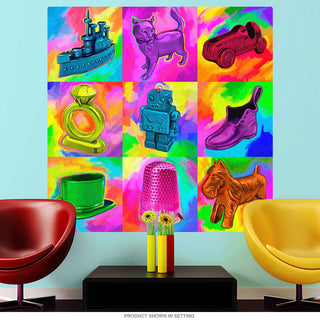 Monopoly Pieces Wall Mural Decal Pop Art