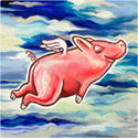 Flying Pig Wall Mural Decal Pop Art