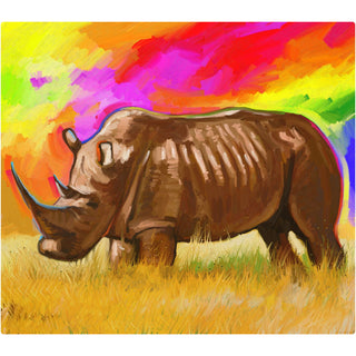 Rhino With Rainbow Sky Wall Mural Decal Pop Art
