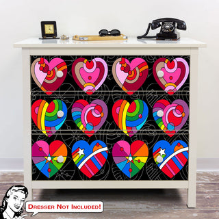 Pop Art Hearts IKEA HEMNES Dresser Graphic