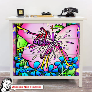Pink Flower Frog IKEA HEMNES Dresser Graphic Pop Art