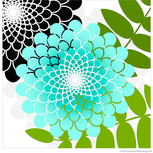 Rain Forest Flower Aqua Upcycle Decal Sheet