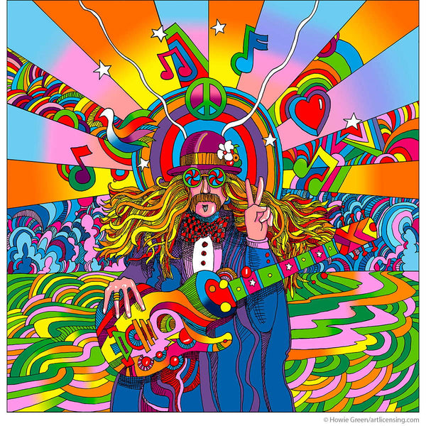 Hippie Musician Pop Art Upcycle Decal Sheet