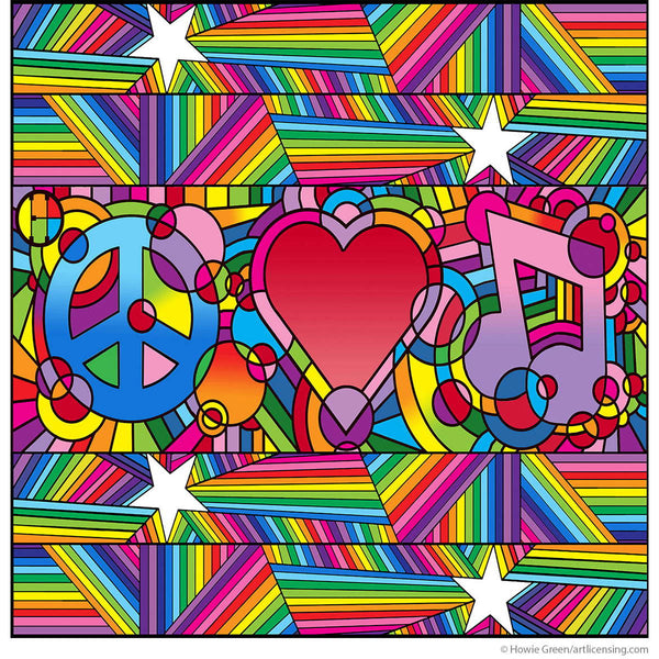 Peace Love Music Pop Art Upcycle Decal Sheet