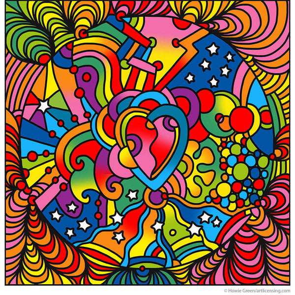 Pop Art Heart Swirls Upcycle Decal Sheet