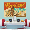 Breakfast Anytime Nostalgic Diner Food Wall Decal