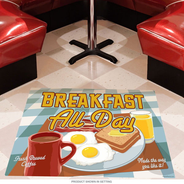 Breakfast Food All Day Contemporary Floor Graphic