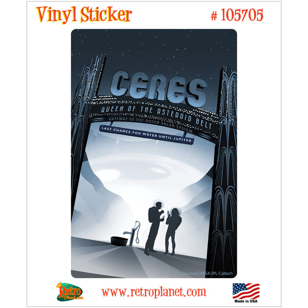 Ceres Asteroid Space Travel Vinyl Sticker