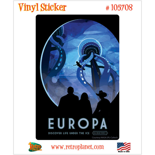 Europa Jupiter Moon Space Travel Vinyl Sticker
