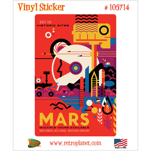 NASA Travel Poster-Mars Sticker