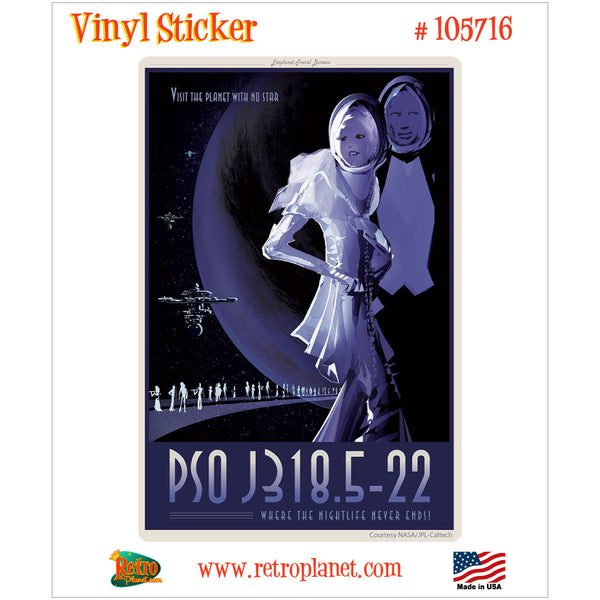 No Star PSO J318.5-22 Planet Space Travel Vinyl Sticker
