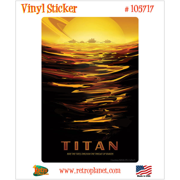 Titan Saturn Moon Space Travel Vinyl Sticker