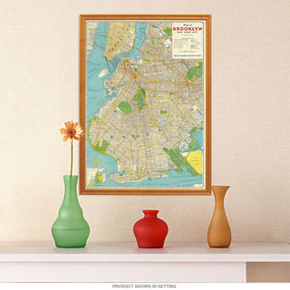 Brooklyn New York Map Poster Vintage Style
