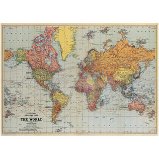 General Vintage Style Political World Map Poster