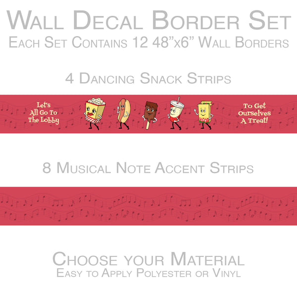 Dancing Snacks Theater Peel and Stick Wall Border Set