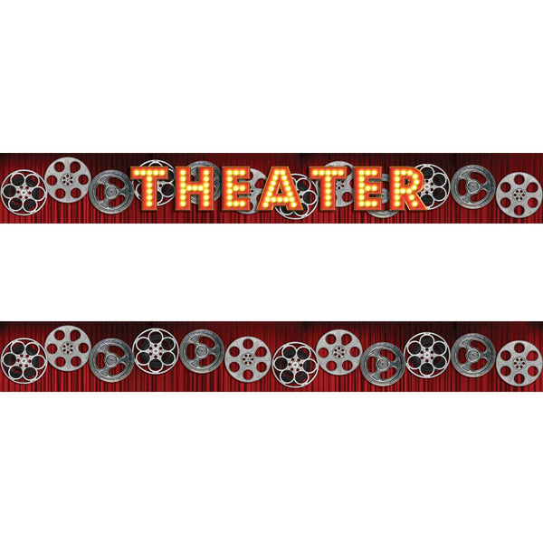 Home Theater Curtain Film Reels Peel and Stick Wall Border Set