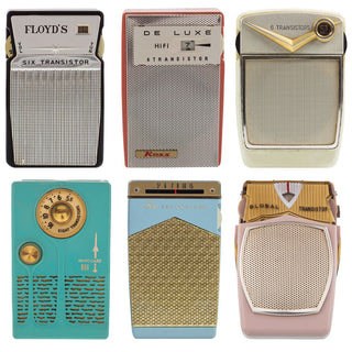 Six Transistor Radio Wall Decal Set Of 6 Vintage Style
