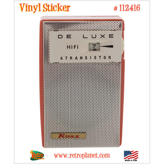 Roxx De Luxe Hi-Fi Transistor Radio Vinyl Sticker