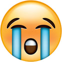 Emoji Sad Face Crying Tears Wall Decal