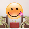 Emoji Happy Face Goofy Tongue Wall Decal