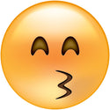Emoji Kissy Face Happy Eyes Wall Decal