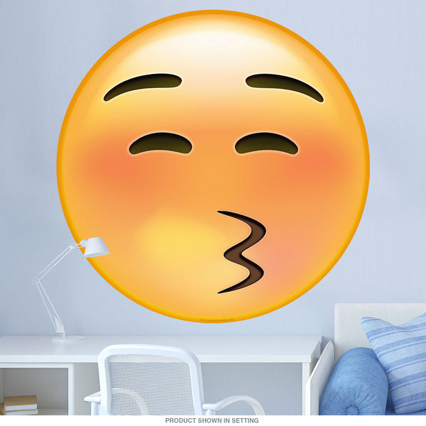 Emoji Kissy Face Squinty Eyes Wall Decal