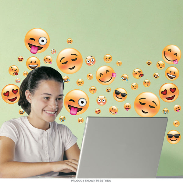 Emoji Smiley Faces Wall Decal Set Of 44