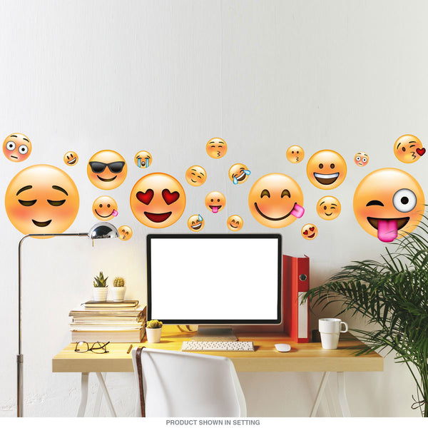 Emoji Smiley Faces Wall Decal Set Of 22