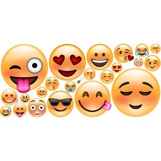 Emoji Smiley Faces Wall Decal Set Of 22