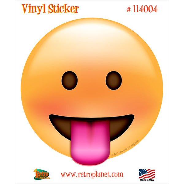 Emoji Smiley Face Stuck Tongue Vinyl Sticker