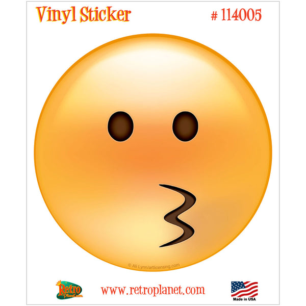 Emoji Kiss Face Puckered Lips Vinyl Sticker