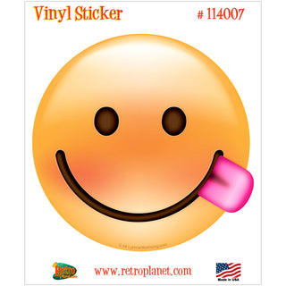 Emoji Happy Face Goofy Tongue Vinyl Sticker