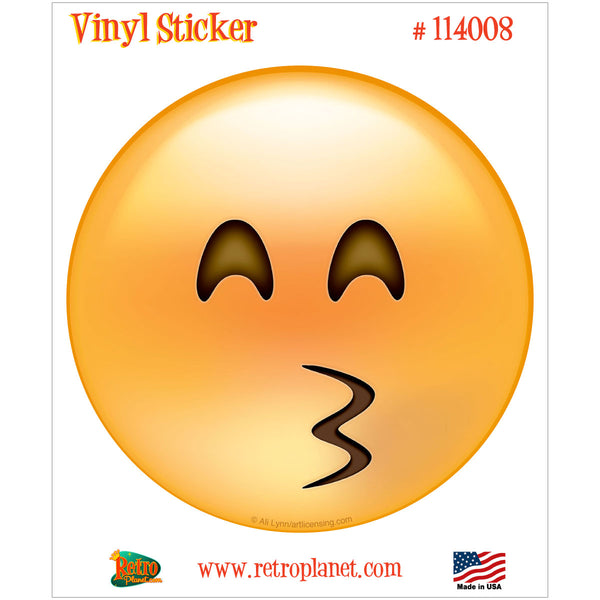 Emoji Kissy Face Happy Eyes Vinyl Sticker