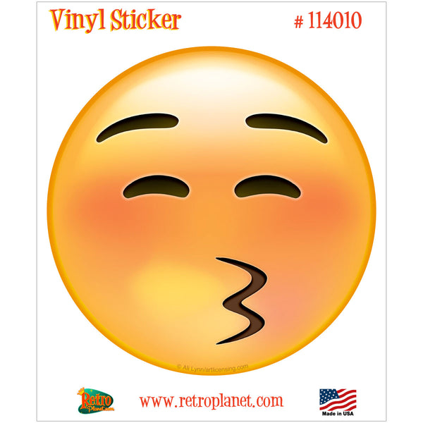 Emoji Kissy Face Squinty Eyes Vinyl Sticker