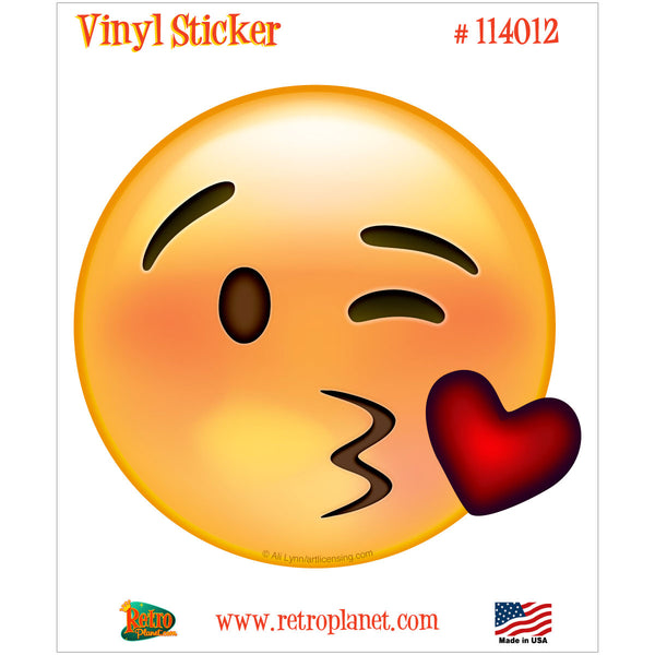 Emoji Winky Face Blowing A Kiss Vinyl Sticker