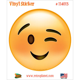 Emoji Smiley Face Winking Eyes Vinyl Sticker