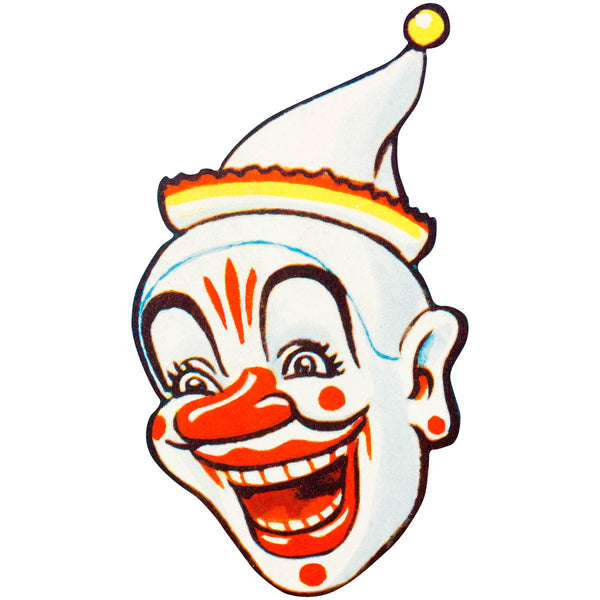 Creepy Clown Face Pointy Hat Wall Decal