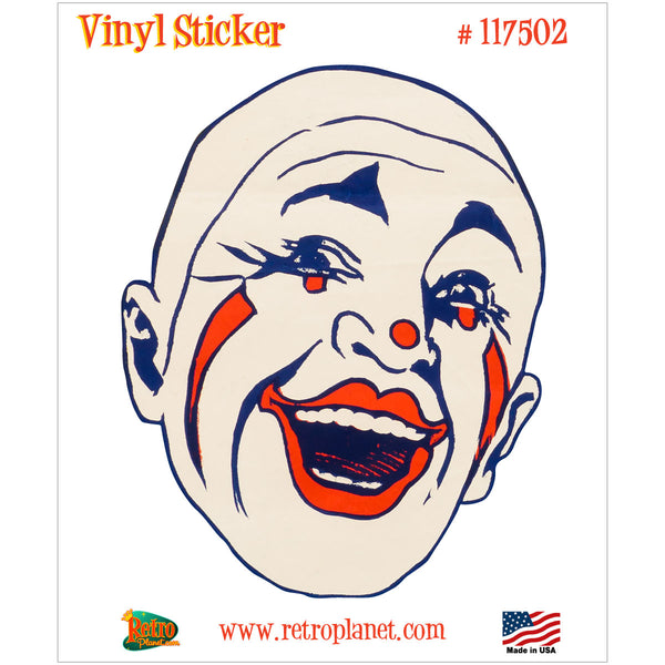 Scary Circus Clown Round Head Vinyl Sticker