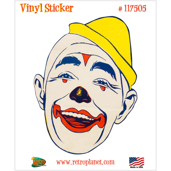 Scary Circus Clown Yellow Hat Vinyl Sticker