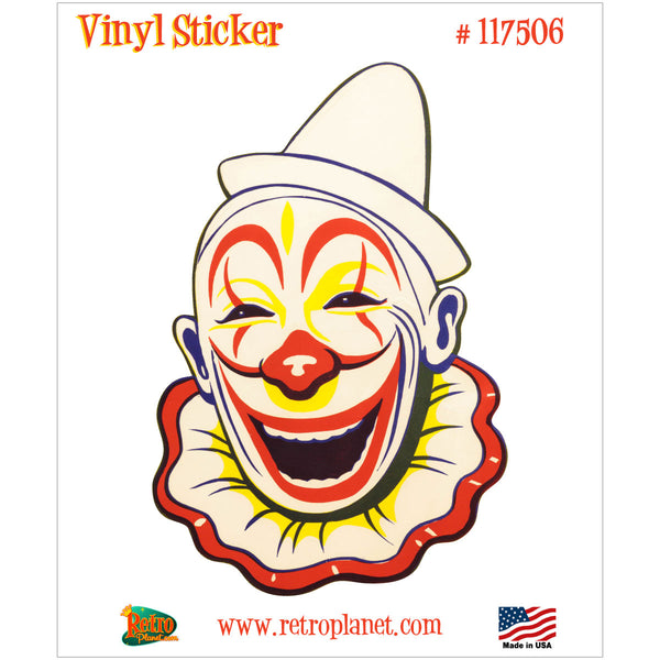 Creepy Circus Clown Face Big Hat Vinyl Sticker