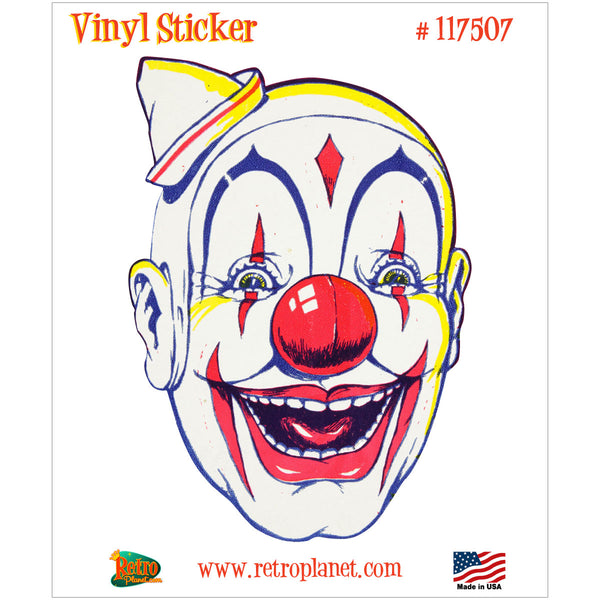 Creepy Circus Clown Face Little Hat Vinyl Sticker