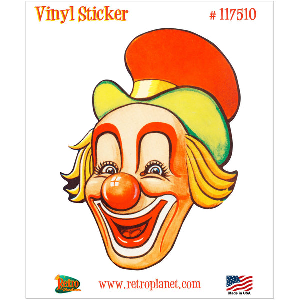 Creepy Circus Clown Face Top Hat Vinyl Sticker