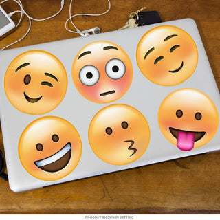 Emoji Vinyl Sticker Set Happy Blush