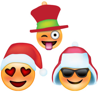 Emoji Christmas Smiley Faces Vinyl Sticker Set of 6