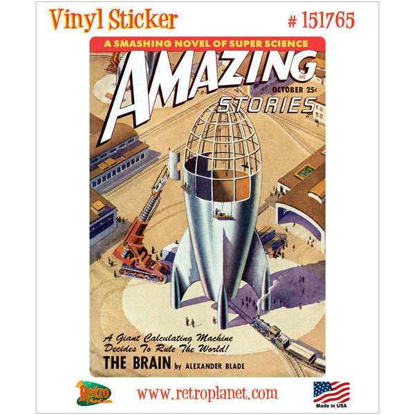 Amazing Stories Oct 1948 Cover Vinyl Sticker