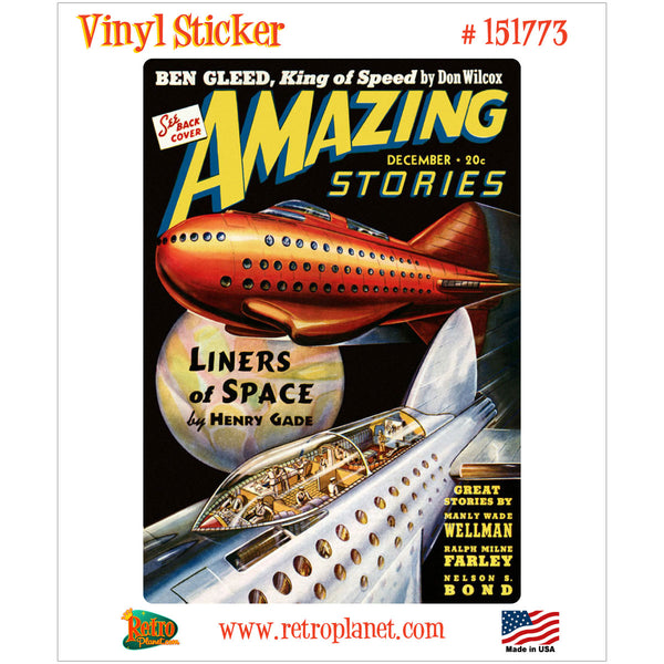 Amazing Stories Dec 1939 Cover Vinyl Sticker