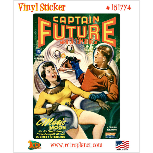 Captain Future Winter 1944 Cover Vinyl Sticker