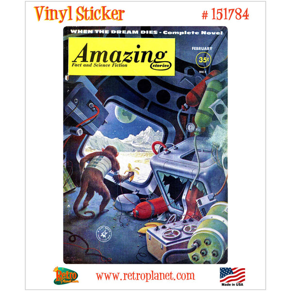 Amazing Stories Feb 1961 Cover Vinyl Sticker