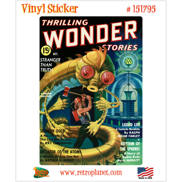 Thrilling Wonder Stories Oct 1936 Cover Vinyl Sticker